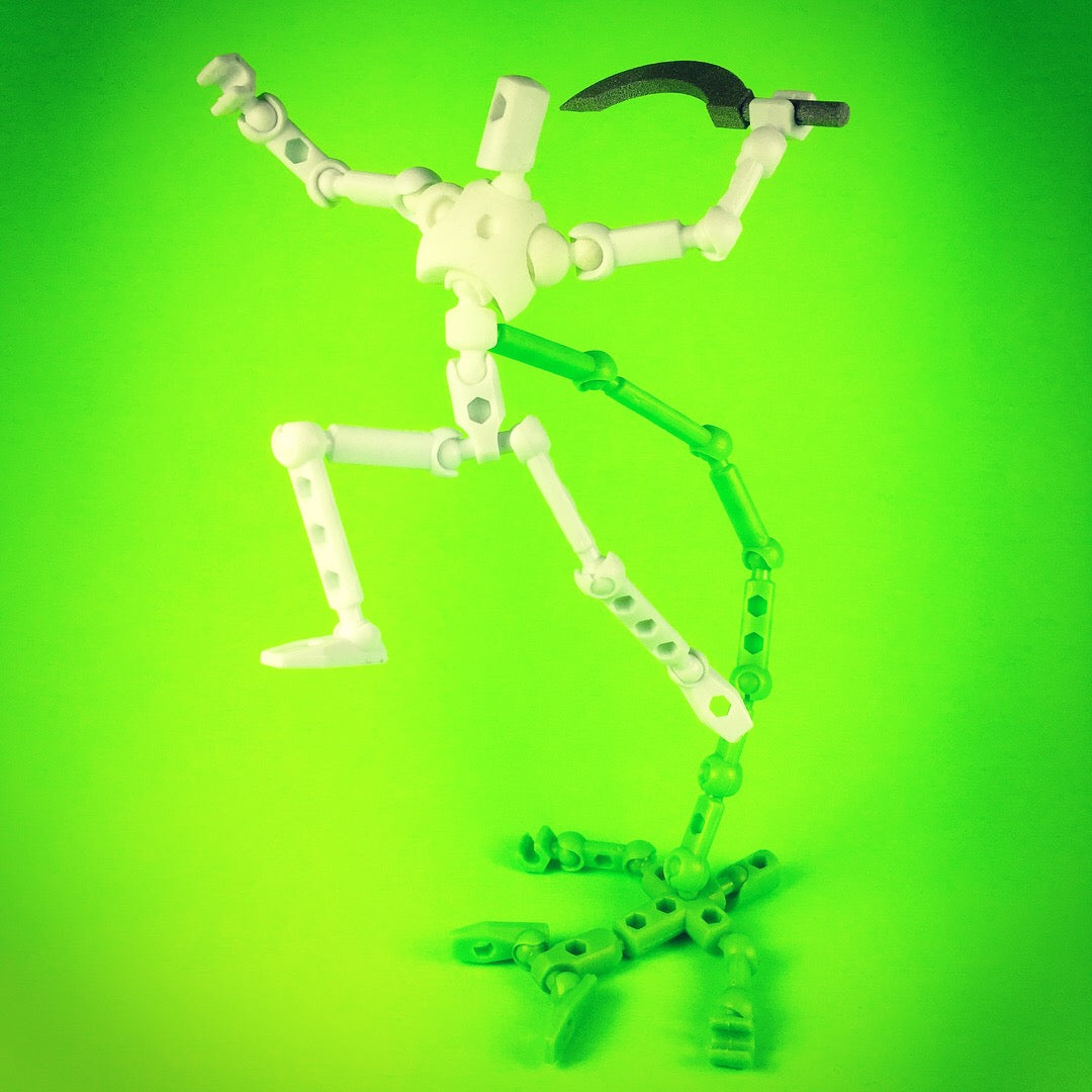 Simple stopmotion set-up using MoBility torso and two Mo figures – ModiBot