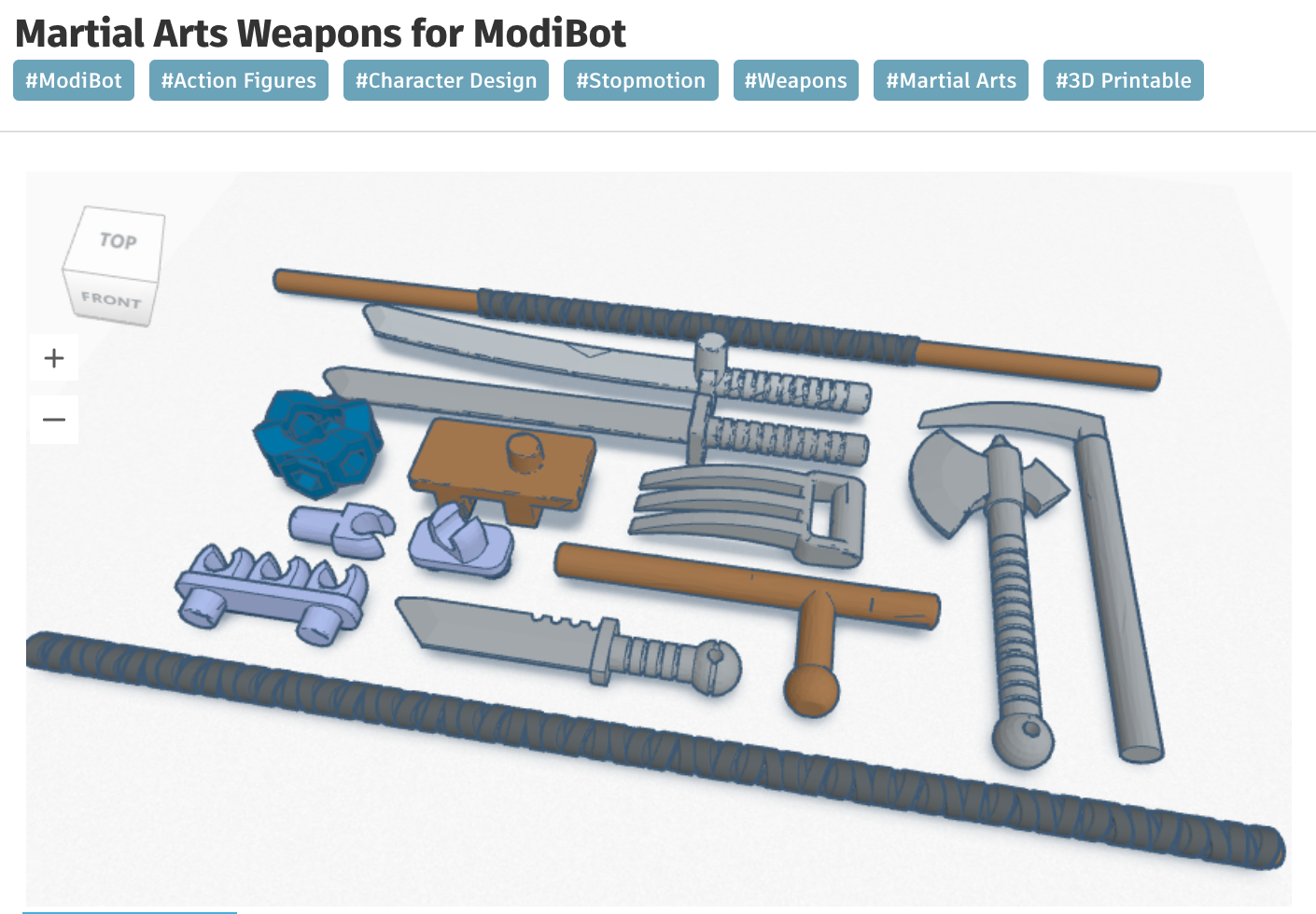 New 3d printable, ModiBot 'Character Creator' parts released at Tinkercad.com