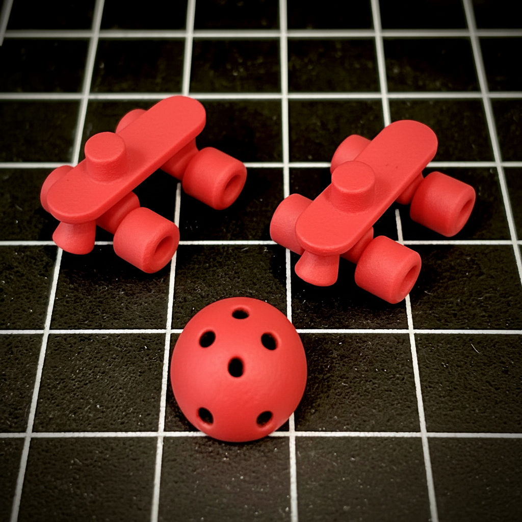 Skates and helmet recolored vivid red against the original black background