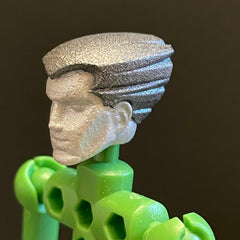 Human head with flaired hair for ModiBot figure kits